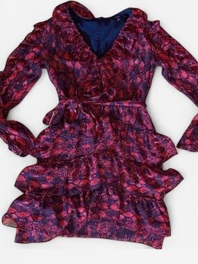 BUFFALO red snakeskin ruffle dress